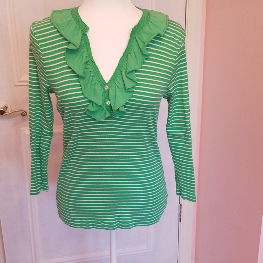 Lauren Ralph Lauren green stripe shirt